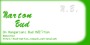 marton bud business card